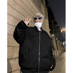 假两件棉衣男冬季宽松翻领棉服牛津复合内里面包服外套 W9297图片