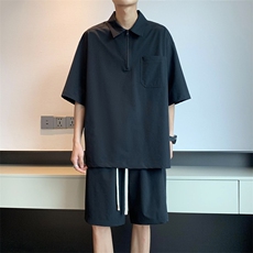 酒店青少年舒适超薄抗皱速干运动冰丝套装TZ20-特批65，男装休闲套装，星座718