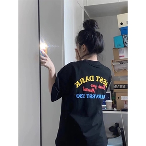 万针全刺绣工艺抖音得物高品质260克重磅纯棉双纱美式高街短袖T恤图片