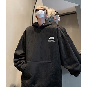 抖音得物供货提供视频 秋冬重磅美式麂皮绒连帽卫衣 JLM33图片