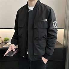2025春装店主风新款棒球领印花休闲工装夹克外套男58118-P125，男装夹克，电商A413