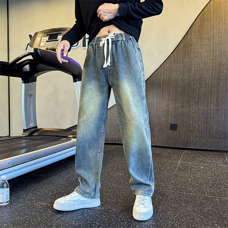 加绒牛仔裤秋冬新款男士直筒弯刀裤牛仔长裤直筒裤901N40加绒P68,男装牛仔裤,星座901