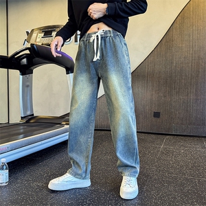 加绒牛仔裤 秋冬新款男士直筒弯刀裤牛仔长裤直筒裤901N40加绒P68图片