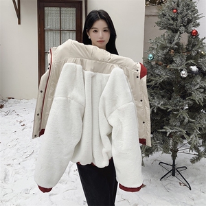 现货  红色加厚派克服外套小个子工装棉服 2C206-L58-P200-K298图片