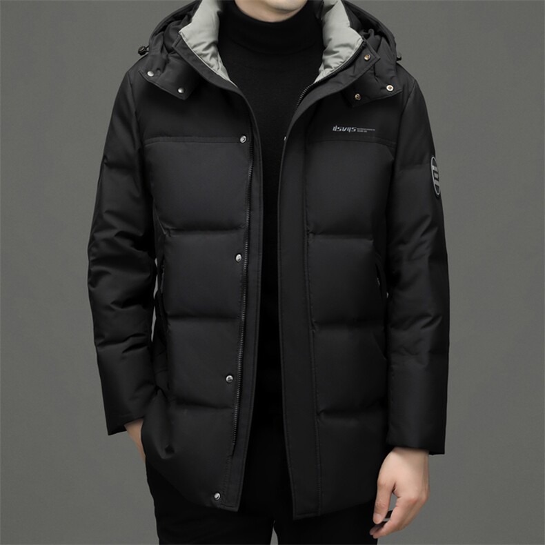 冬季2023新款男士可拆卸帽羽绒服中年加厚男装休闲鹅绒保暖外套，男装羽绒服，电商B212（原钱塘6029）