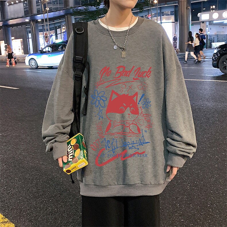 S6226-P28秋季圆领卫衣男大码韩版宽松长袖外套,男装卫衣,电商A040