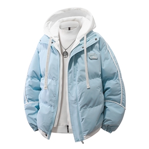 面包服男棉衣假两件冬季宽松连帽外套加厚保暖棉服MY0888-P82图片