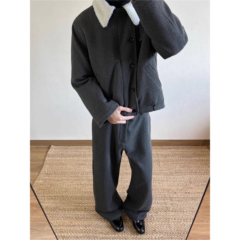 混纺仿羊羔毛内里毛领休闲棉服外套MY267特P76,男装棉衣,星座908-1