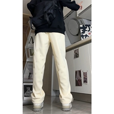现货）重磅字母刺绣弯刀卫裤直筒纯色休闲长裤KK171-P55，男装休闲裤，星座1213