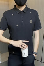 PL045-特P40字母刺绣t恤POLO衫短袖男社会精神小伙修身翻领上衣，男装T恤，电商D310B-1