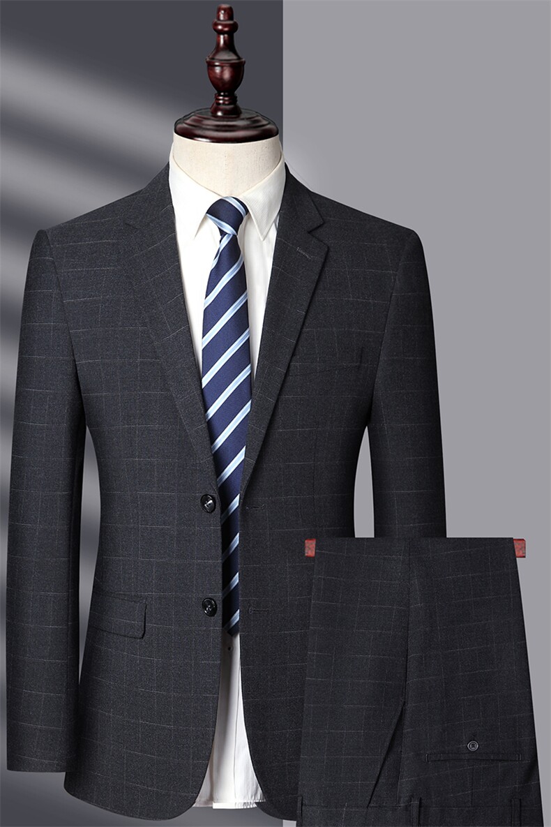 2021休闲商务西服套装爸爸装中老年西服上衣外套MNSA1579-P290图片