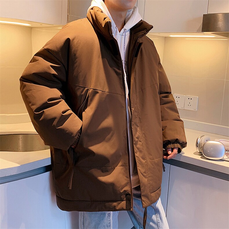 现货美式高街休闲夹克冬季立领纯色三防户外工装加厚棉服外套,男装夹克,电商A486