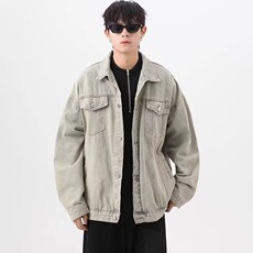高街牛仔外套男秋美式水洗做旧飞行员夹克网图-N605-P63，男装工装外套，星座1001-1