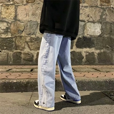 直筒牛仔裤男潮牌高街ins潮流百搭新款休闲vibe炸街裤子N8050-P40，男装牛仔裤，星座1008