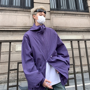 F212-P42 2024新款山系户外连帽防晒衣男潮牌宽松冲锋衣外套 现货图片
