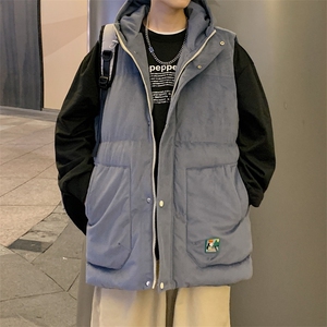 冬款加棉加厚连帽棉服潮牌马甲背心棉衣外套男士 8130-P95控价118图片