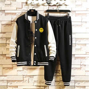 秋季新款棒球服运动套装日系大码宽松两件套XZ102A-4-8637-P95图片
