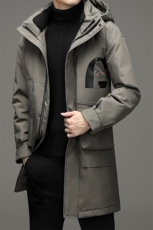 新款2023冬季中年男士白鸭绒连帽羽绒服爸爸冬装外套TLM8998-P340，男装羽绒服，电商B212（原钱塘6029）