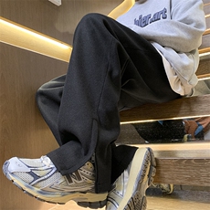 秋冬新品毛呢加厚拉链开衩大码休闲裤M~5XLXZ604-KG70-P50控68，男装休闲裤，星座604