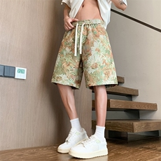K208-P32控49新款现货夏季宽松男士提花休闲短裤，男装牛仔裤，星座209-1