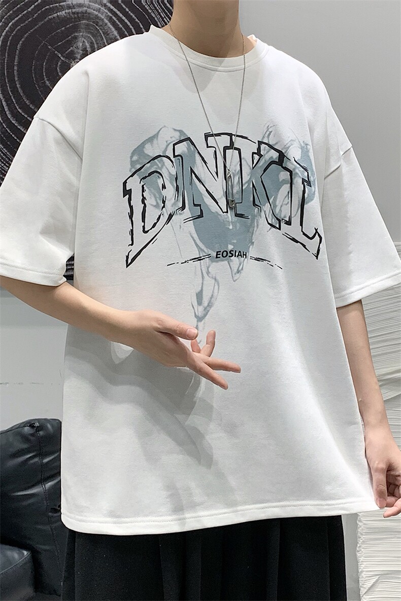 2025夏季原创设计港风oversize宽松休闲T恤B266-DX08-P30,男装T恤,星座B257-1