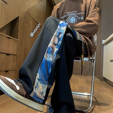 XZ616秋季新款风刺绣拼接休闲裤TY957M-5XLP45控58，男装休闲裤，星座512A（原616）