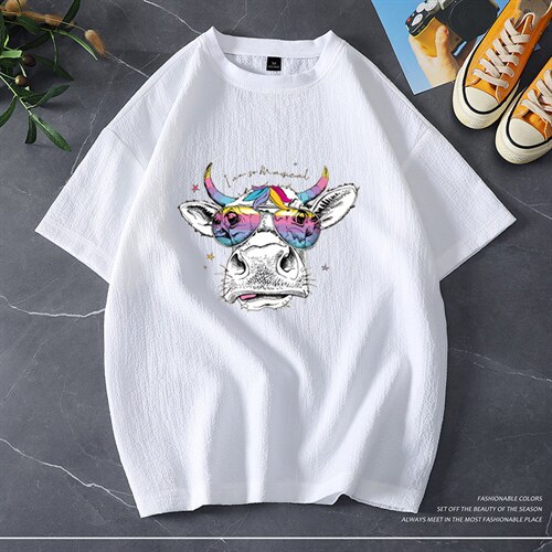 夏季新品 青少年大码港风个性印花情侣男女圆领短袖T恤T616P30图片
