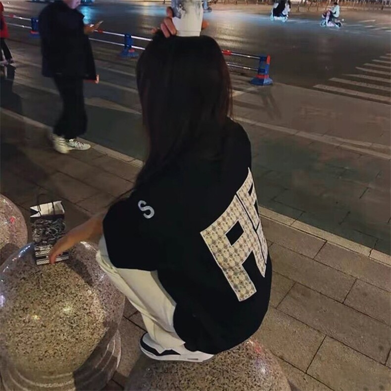 万针全刺绣工艺抖音得物高品质260克重磅纯棉双纱美式高街短袖T恤,男装T恤,电商A486