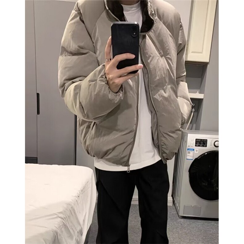 高街短款棉衣男款冬季宽松加厚面包服美式立领棉服外套 M63图片