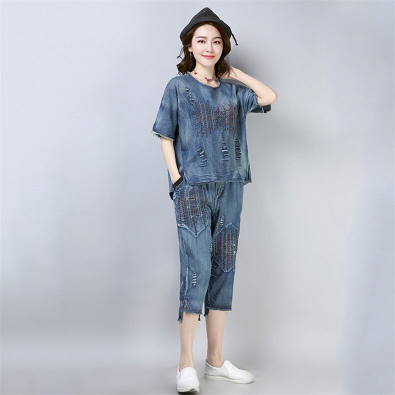 磨破时尚气质2021年夏季圆领短袖收腰气质百搭套装/套裙,女装套装/套裙,叶笙衣