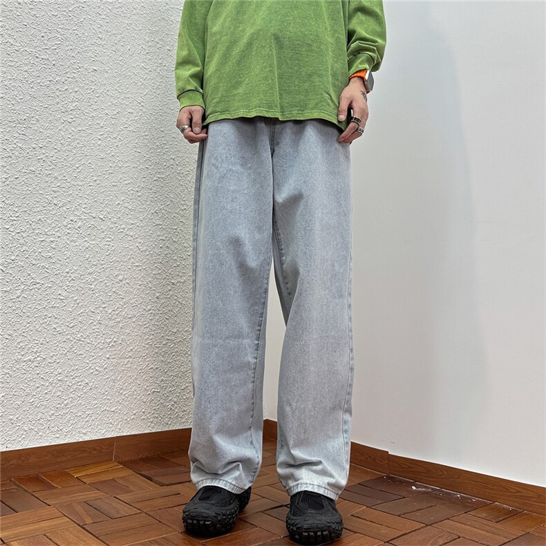k1029-p40-控59M-5XL港风黄泥破洞高阶黑暗破洞宽松大码牛仔裤,男装牛仔裤,星座116