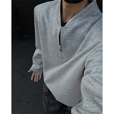 cleanfit黑色半拉链卫衣男款春秋高级感痞帅内搭美式长袖t恤打底，男装T恤，电商A058-1（原电商C417）
