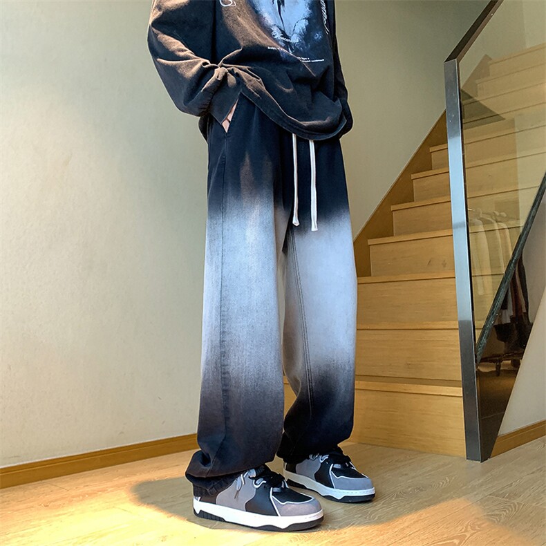 K6603-P55控68！美式复古高街vibe风渐变色牛仔裤男,男装牛仔裤,电商B369（原A024）