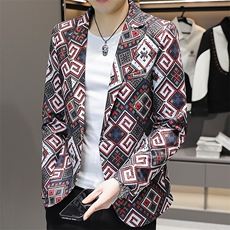 507A-X609-P752025春季时尚男士碎花西服长袖小西装，男装西服，星座507A（原星座306B-2）