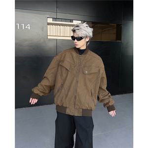 美式复古工装夹克男夹克高级感宽松休闲cleanfit外套潮W6303-P70图片