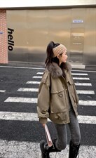 大狐狸毛领拉绒派克服，其它，春霓公主