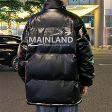 港风直播抖音高品质宽松男羽绒棉加厚PU皮棉衣外套M1506P85，男装棉衣，电商C408-1(原B339-1)