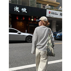 W10511-P48网图现货撞色条纹亨利领长袖上衣宽松休闲T恤打底衫，男装T恤，星座1608