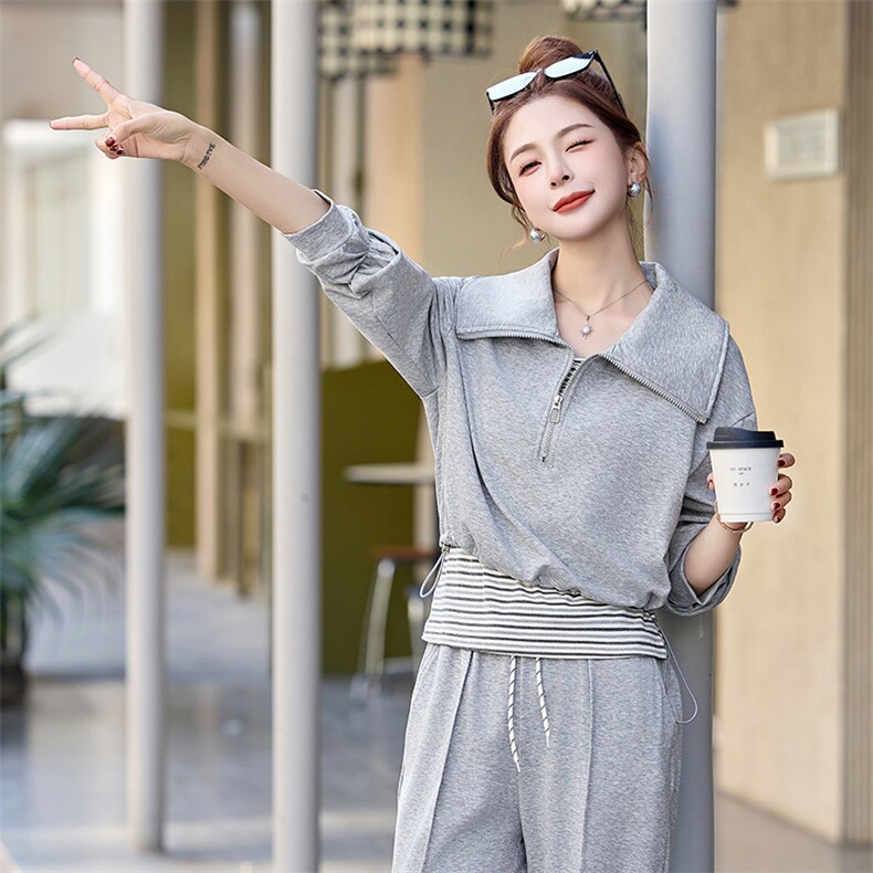 卫衣套装女2025开春超火甜美休闲洋气时尚减龄韩系搭配三件一整套,商品下架区,韩然一族