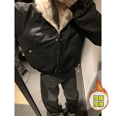 现货高品质美式高街冬季重磅硬挺短款座山雕毛领棉衣男女加厚外套，男装棉衣，电商A486