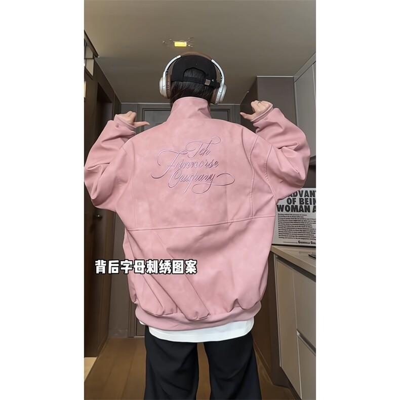 档口图万针刺绣抖音FORINES同款刺绣皮夹克外套DY1901-特P85,男装夹克,星座1213