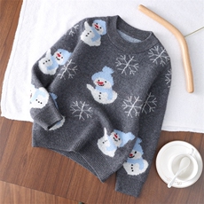 2025年秋季新款四平加厚雪人针织羊绒上衣时尚休闲百搭,童装儿童羊绒衫,联起羊绒, 2025年秋季新款四平加厚雪人针织羊绒上衣时尚休闲百搭,童装儿童羊绒衫,联起羊绒,