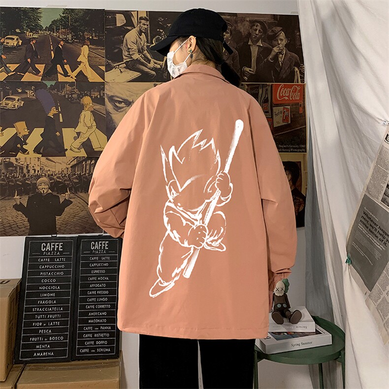 2022秋季新品时尚宽松潮流大码悟空印花港风海报墙J6618-P50,男装夹克,电商A001
