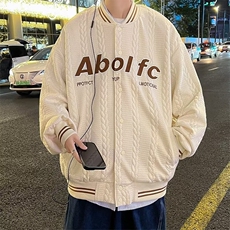 复古麻花棒球服外套男春秋季设计感小众美式休闲情侣夹克WT43，男装夹克，星座1116A-1（原606A）