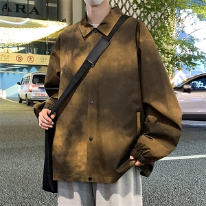 脏脏花翻领夹克男秋新款潮复古宽松休闲情侣外套 A436-2380-P60图片