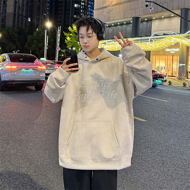 珍珠连帽卫衣潮牌男款休闲情侣外套秋冬XZ225-3-WY11-P55控855图片
