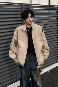 8XL-M美式复古棒球服外套男特大码潮牌双拉链立领夹克衫JK005P85图片