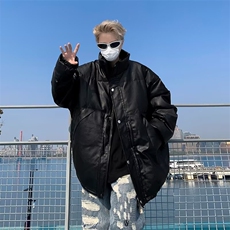 皮棉衣男韩版潮流宽松加厚保暖2024冬季新款ins棉服外套MF249-P89，男装棉衣，星座412-3