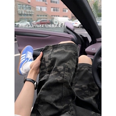 B221美式ins高街暗黑宽松直筒工装短裤五分裤LK25539-特P35控59，男装休闲裤，电商B221