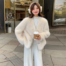 现货白色毛毛小香风外套7698-P195-K288，女装皮草，2C159